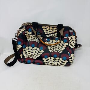 Orla Kiely Crossbody Bag in Black, Cream, and Blue